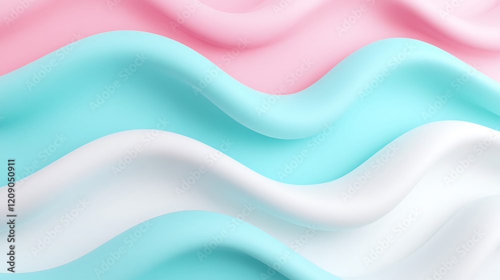 Fototapeta premium Soft Waves of Pastel Colors in Pink, Blue, and White Creating a Gentle Abstract Background for Design Projects