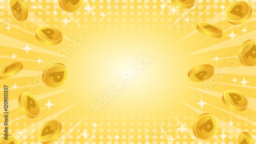 ポイントコインが舞うベクター背景素材