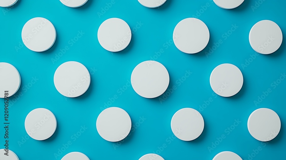 White Circular Objects on Bright Turquoise Background Creating a Modern and Minimalist Aesthetic White Circular Objects on Bright Turquoise Background Creating a Modern and Minimalist Aesthetic