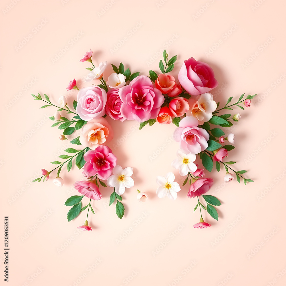 Fototapeta premium Timeless Floral Design on a Pristine White Canvas