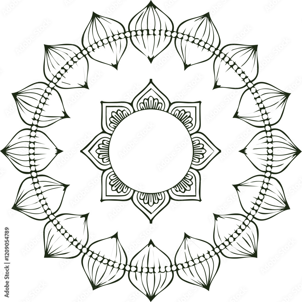 Beautiful flower art and mandala vector design Beautiful flower art and mandala vector design