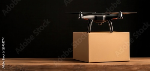 food delivery drones technology. Voice-command-enabled delivery drones, allowing customers to interact with drones for updates or instructions photo