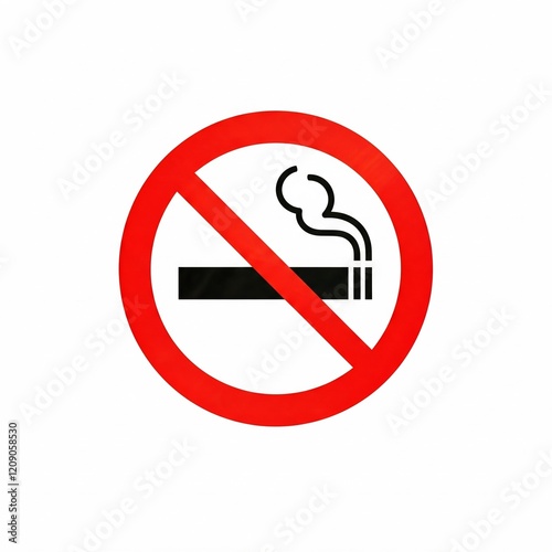 red no smoking sign isolated on white background