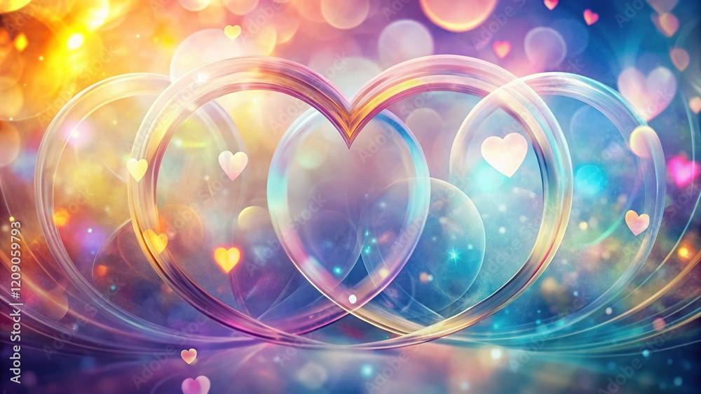 Double Exposure Hearts Forming Interlocking Circles - Abstract Love Concept Double Exposure Hearts Forming Interlocking Circles - Abstract Love Concept