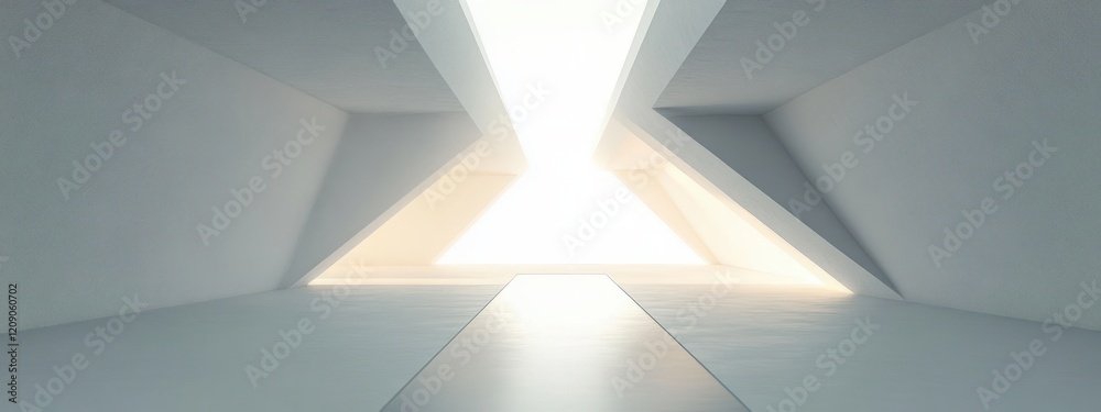 Minimalist Modern Architectural Interior with White Angles and Natural Light Minimalist Modern Architectural Interior with White Angles and Natural Light