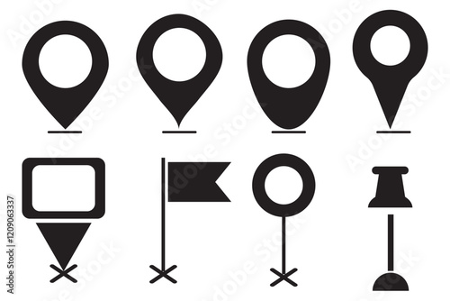 Vector Location pin icon Set.