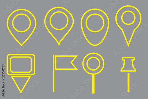 Vector Location pin icon Set.