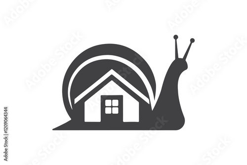 Minimalist Geometric Snail House Logo Design Template