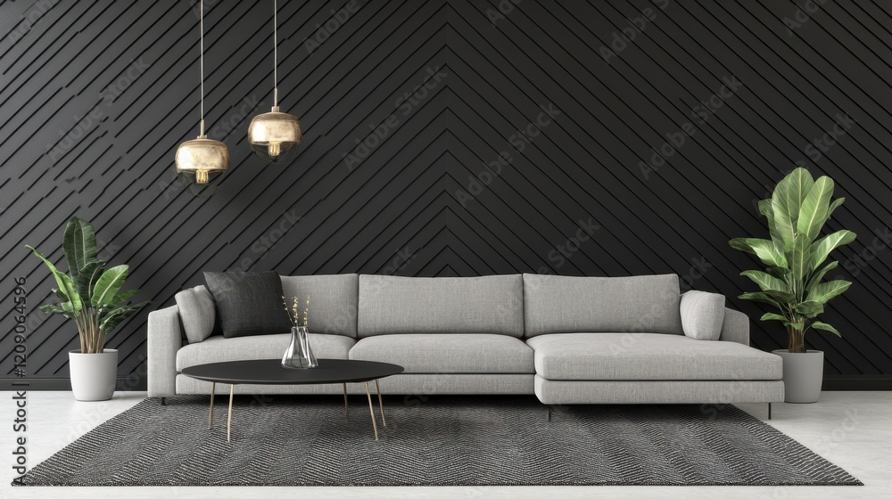 Obraz premium A detailed view showcasing a couch and a table, highlighting the interior design elements within a cozy room setting.