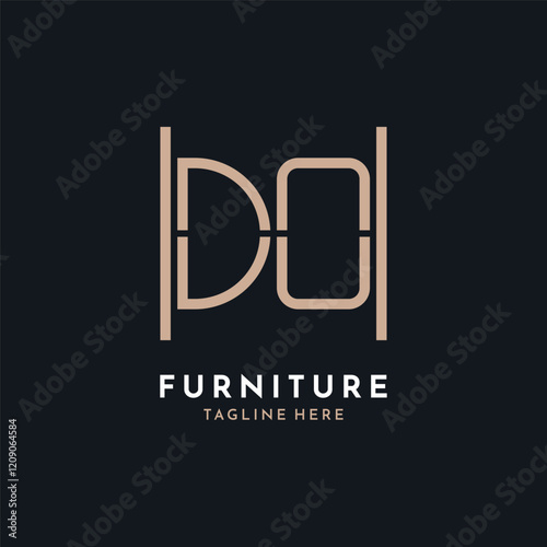 Letter DO Logo Design. Luxury DO Furniture Logo for Interior Decor and Home Decor