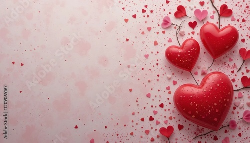 Red Heart with Romantic Background for Valentine's Day photo