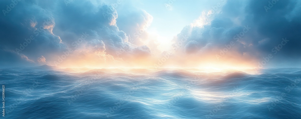 Fototapeta premium Abstract Light Sky Blue Background with Soft Gradients and Vintage Texture for Digital Wallpapers