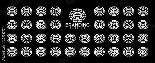 Technology capsule initial letter A-Z logo set