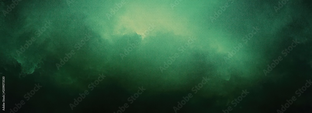 Fototapeta premium Abstract Deep Green Background with Vintage Texture and Black Shadow Border