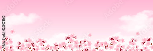 桜　和柄　水彩　背景