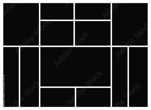 Creative Photo Collage Template with Varied Grid Layout. Dynamic Multi Photo Collage Design.
Abstract Geometric Grid for Photo Layouts.