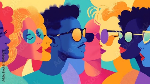 Vibrant illustration showcasing diverse individuals, emphasizing unity and the beauty of different cultures and styles.