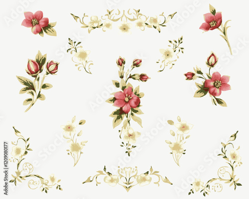 Floral design on white background 