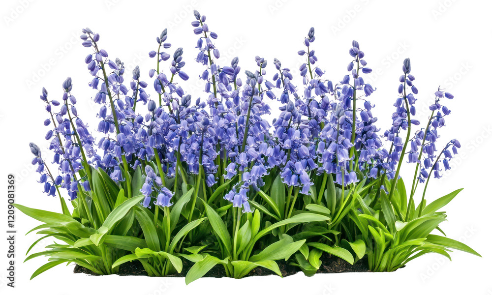 Naklejka premium PNG Bluebells flowers bush bluebell blossoms spring.