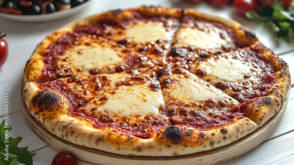 Delicious cheese pizza sliced table background Delicious cheese pizza sliced table background