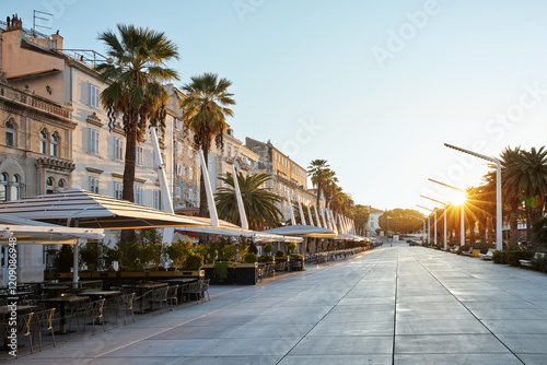 Promenade in Split old town in Croatia