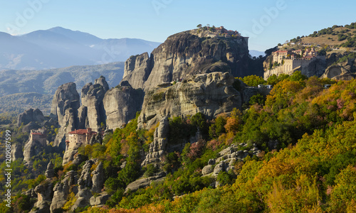 Panorama of Meteora in Greece