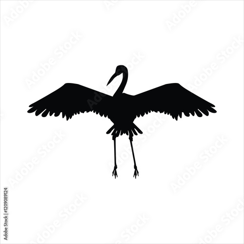 silhouette of a sandhill crane vector illustration