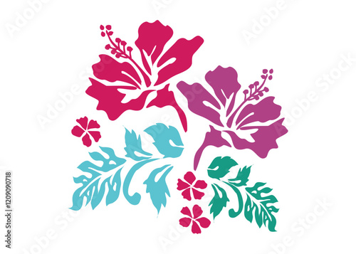 Hand drawn hibiscus flower, very beautiful