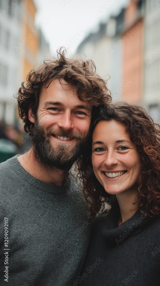 Smiling American Couple in Their 30s, Happy Relationship Portrait for Social Media, Advertising, and Editorial Use Smiling American Couple in Their 30s, Happy Relationship Portrait for Social Media, Advertising, and Editorial Use