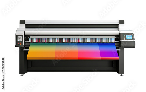 Large format printer on transparent or white background