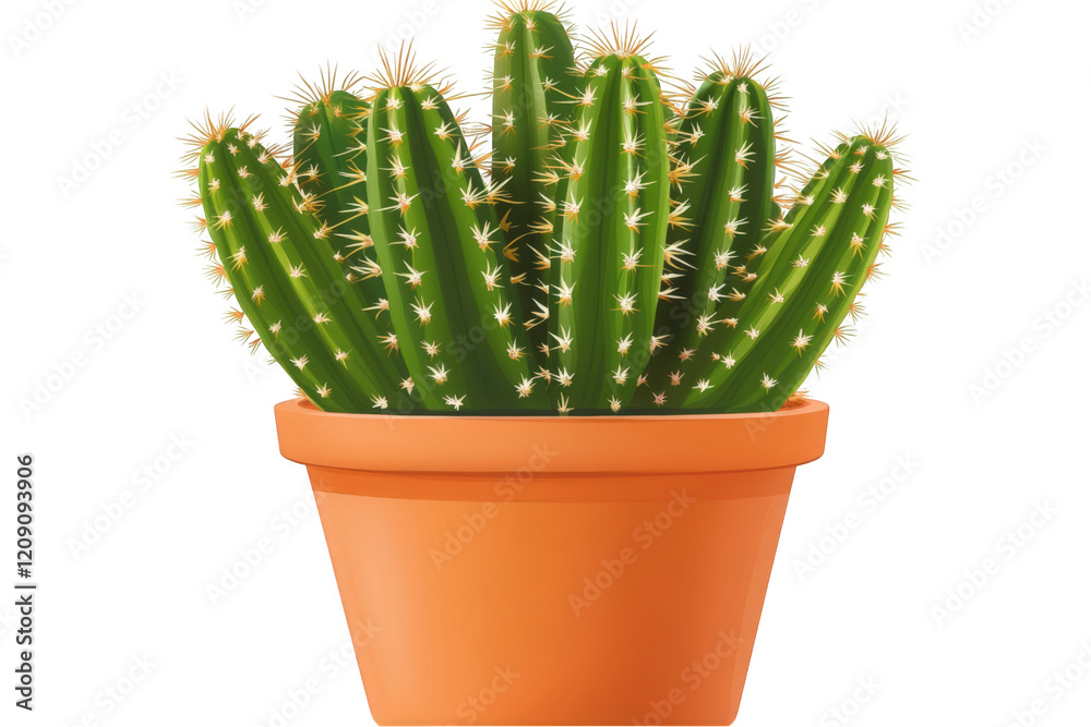 A vibrant group of green cacti in an orange pot adding a touch of nature and style to any indoor setting. A vibrant group of green cacti in an orange pot adding a touch of nature and style to any indoor setting.