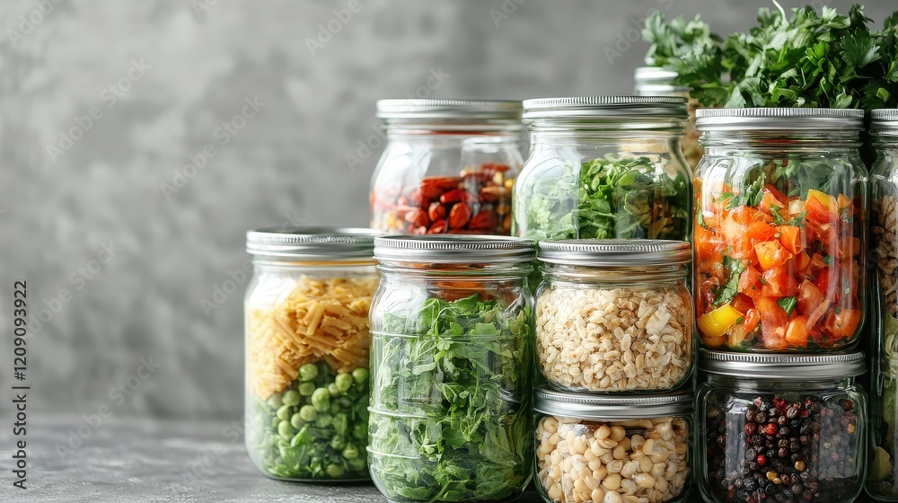 Realistic Meal Prep Containers Filled with Fresh Ingredients in a Kitchen Space Realistic Meal Prep Containers Filled with Fresh Ingredients in a Kitchen Space