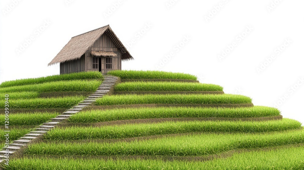 Traditional Rice Terraces in a Scenic Landscape Traditional Rice Terraces in a Scenic Landscape