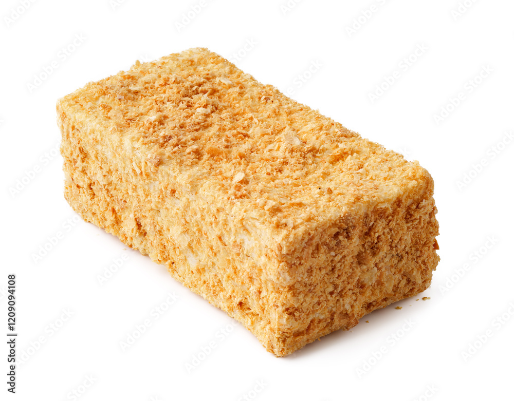 Delicious square of sweet and crunchy dessert bread made with a unique combination of ingredients Delicious square of sweet and crunchy dessert bread made with a unique combination of ingredients