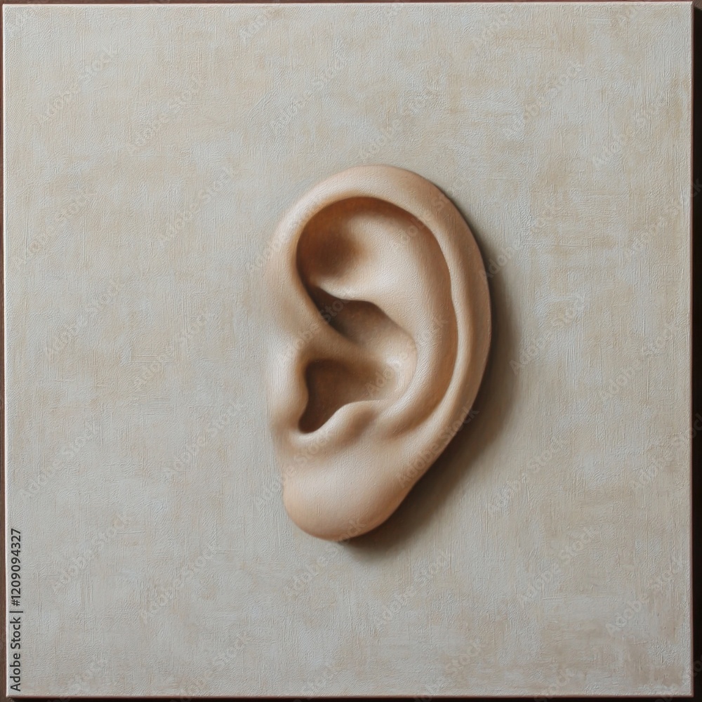 Obraz premium Sculptural Ear: A Study in Form and Light