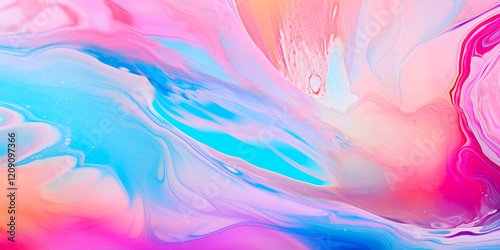 A vibrant abstract swirl of pink, blue, and pastel colors blending seamlessly, creating a mesmerizing, fluid-like design. This image symbolizes creativity, harmony, and limitless imagination.