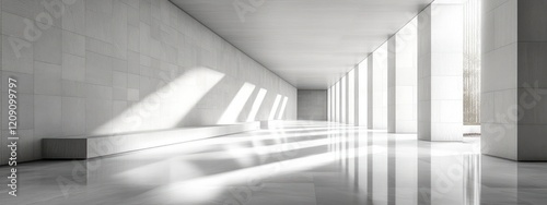 Minimalist Interior Design with Dramatic Light and Geometric Shapes in Modern Architecture