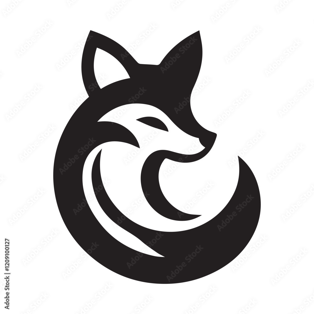 Fototapeta premium 2d fox logo with white background