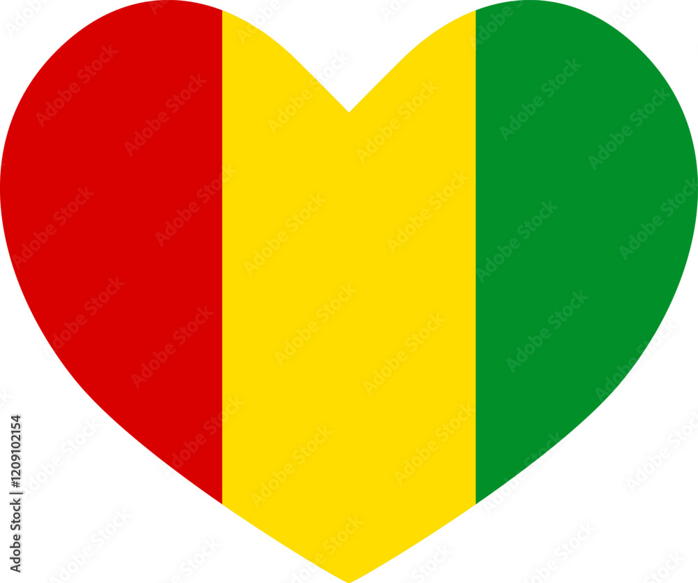 heart shaped icon Guinea flag illustrator national of vector
