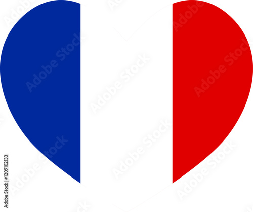 heart shaped icon FRANCE flag illustrator national of vector