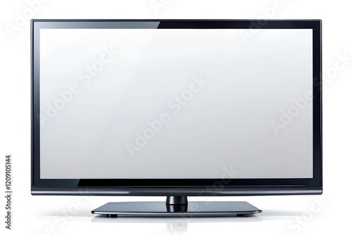 modern television blank screen on white background