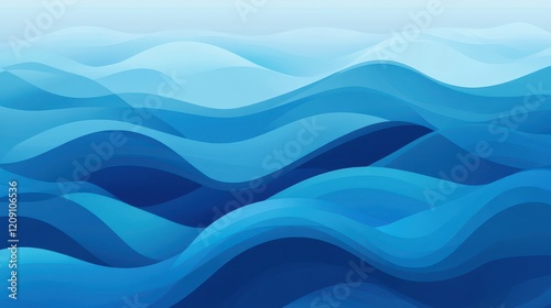 Blue abstract wave background with flowing water design photo