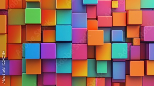Abstract Colorful Geometric Vector Illustration of Seamless Pattern with 3D Cubes Mosaic Texture for Design Wallpaper