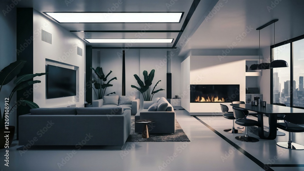 Fototapeta premium room with dumbbells