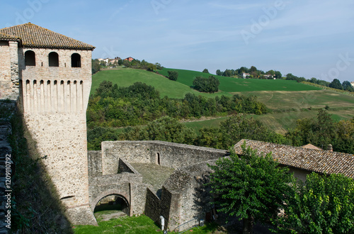 Torrechiara castle. Ancient medieval fortress near Parma. Italy photo