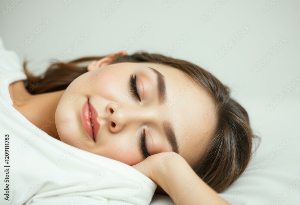 Portrait of a sleeping female with a gentle smile Portrait of a sleeping female with a gentle smile