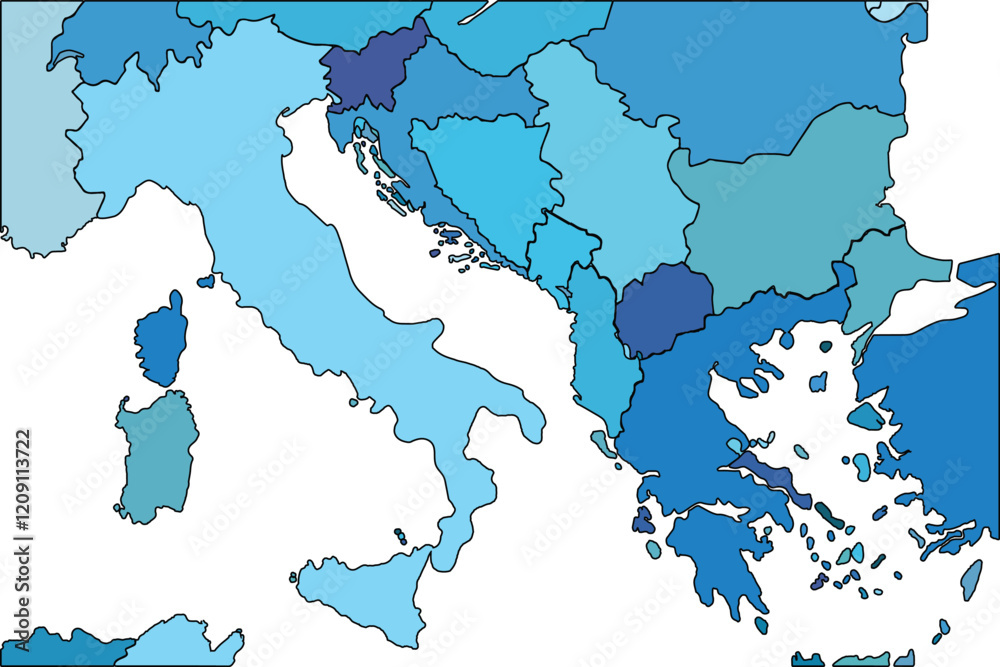 Fototapeta premium Flat vector Map of Italy.