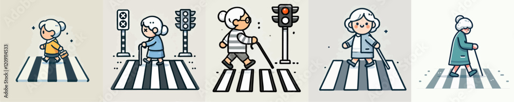 cartoon vector of people crossing on zebra crossing cartoon vector of people crossing on zebra crossing