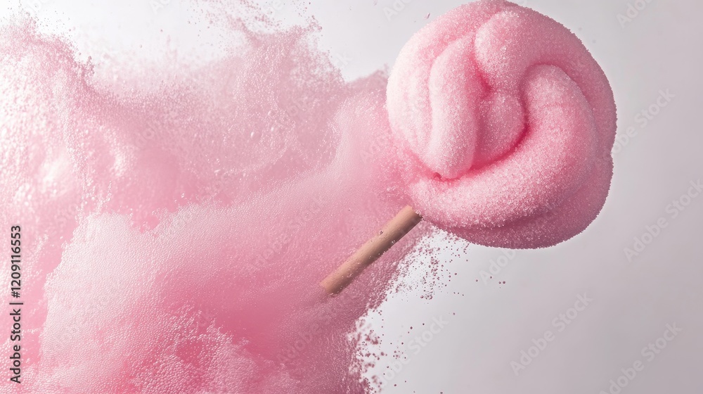 Fototapeta premium Sweet Pink Candy Floss with Sprinkles of Color