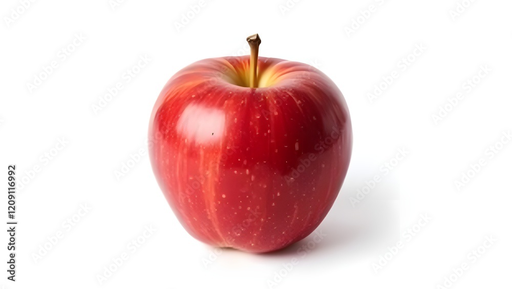 A single red apple perfectly isolated on a pure white background A single red apple perfectly isolated on a pure white background